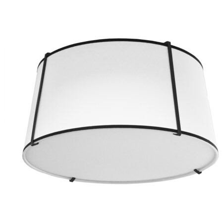 Dainolite 3Lt Trapezoid Flush-Mount Black White Shade W/Diff TRA-3FH-BK-WH